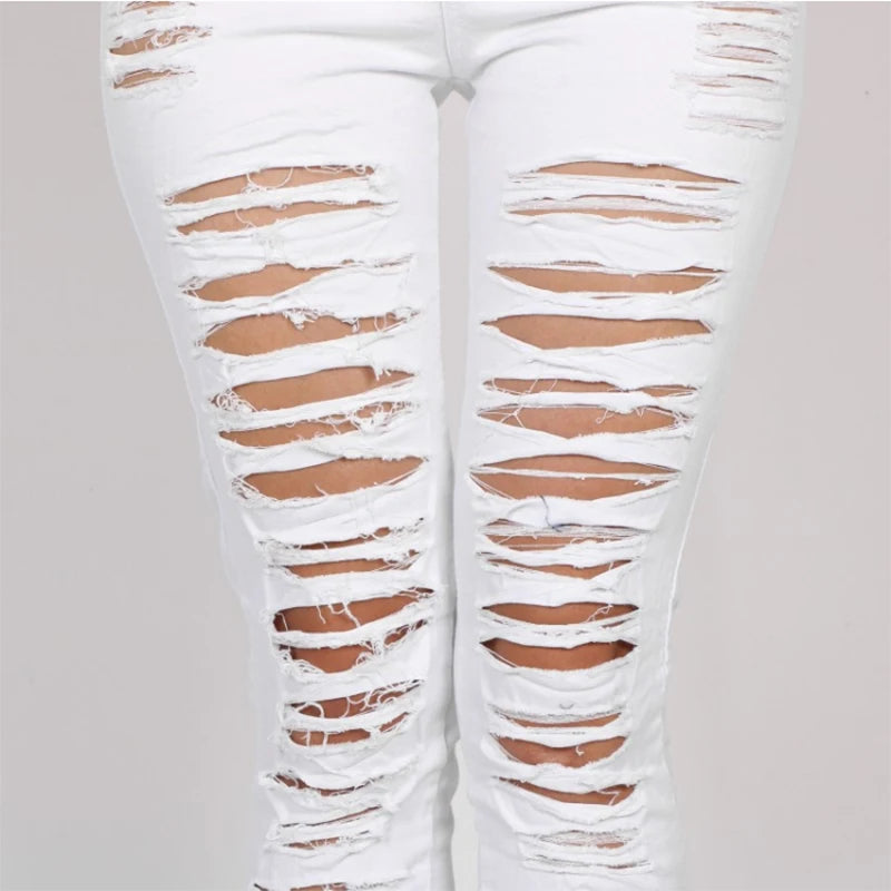 Women’s High Waist Ripped Skinny Jeans – 2025 Designer Denim
