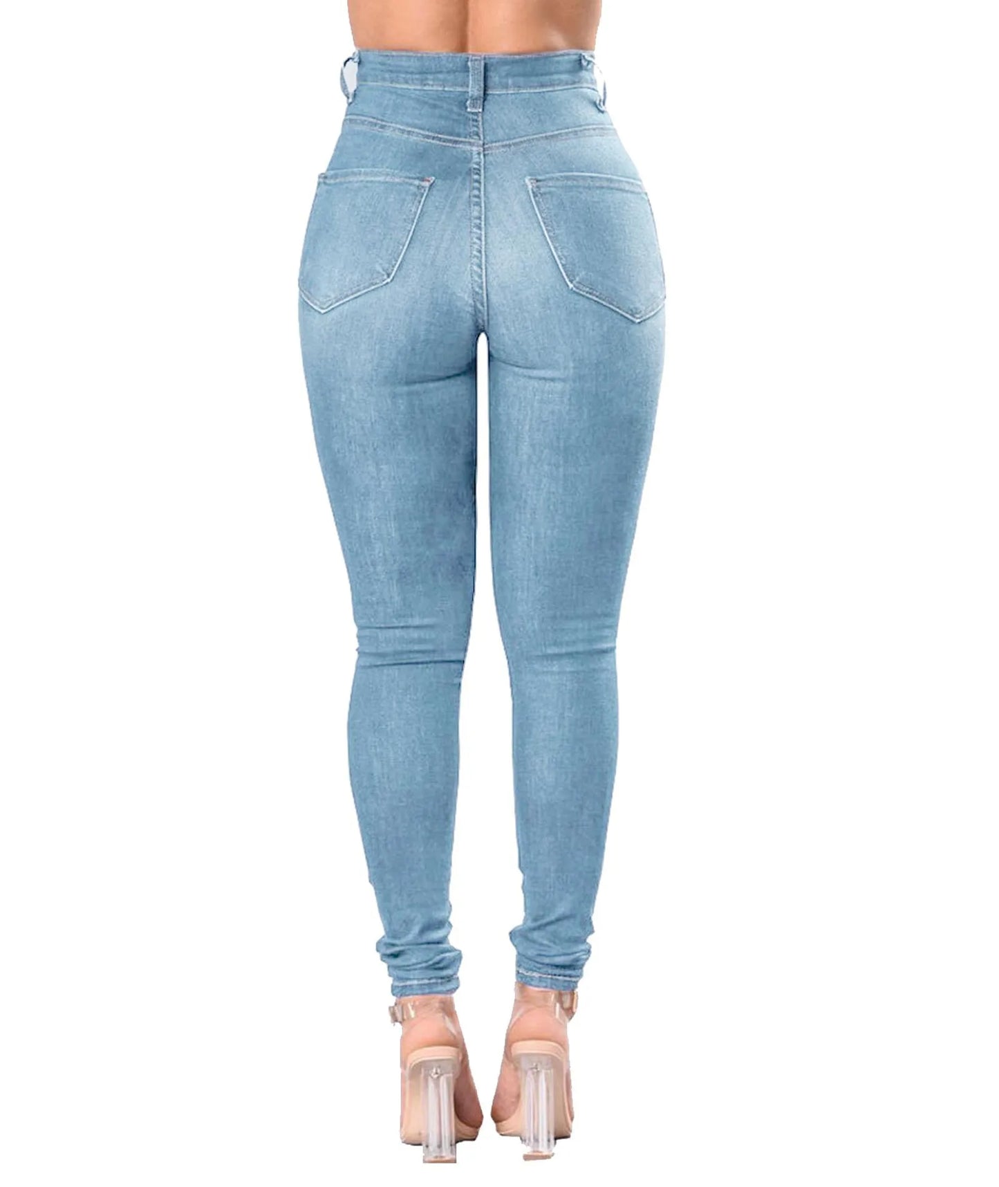 Women’s High Waist Ripped Skinny Jeans – 2025 Designer Denim