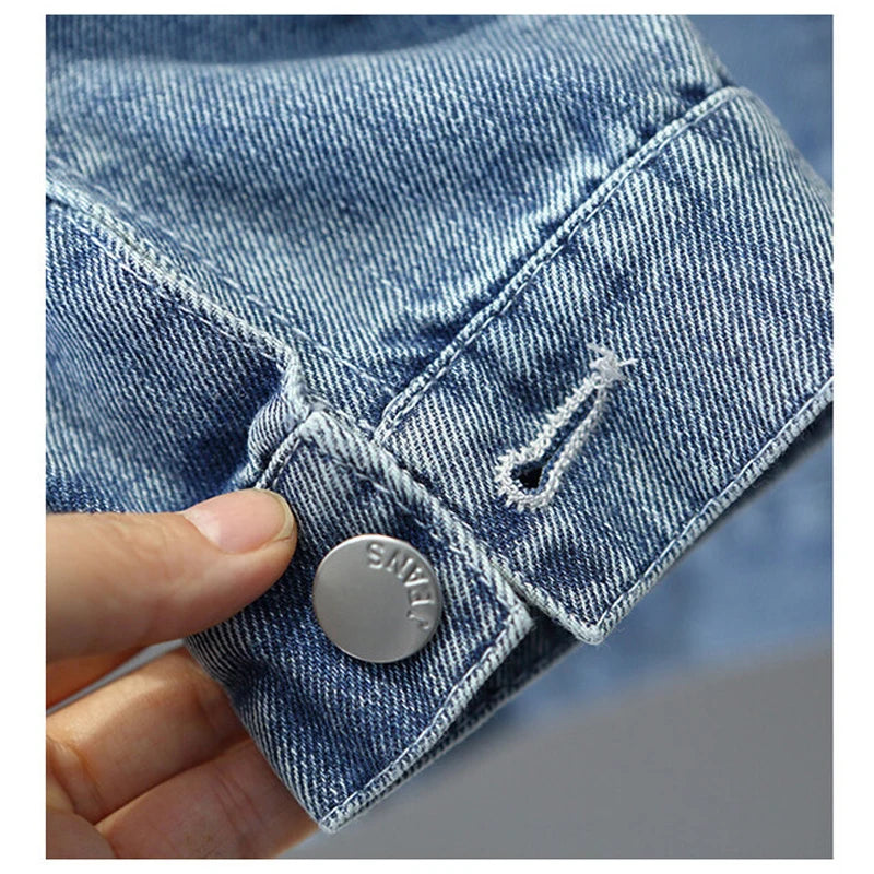 Teen Girls Pearl Denim Jacket – Bow Knot Fashion Coat for Spring & Autumn