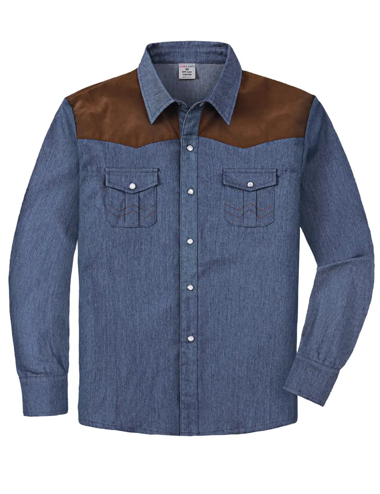 Boys Vintage Denim Cowboy Shirt β Pearl Snap Western Top
