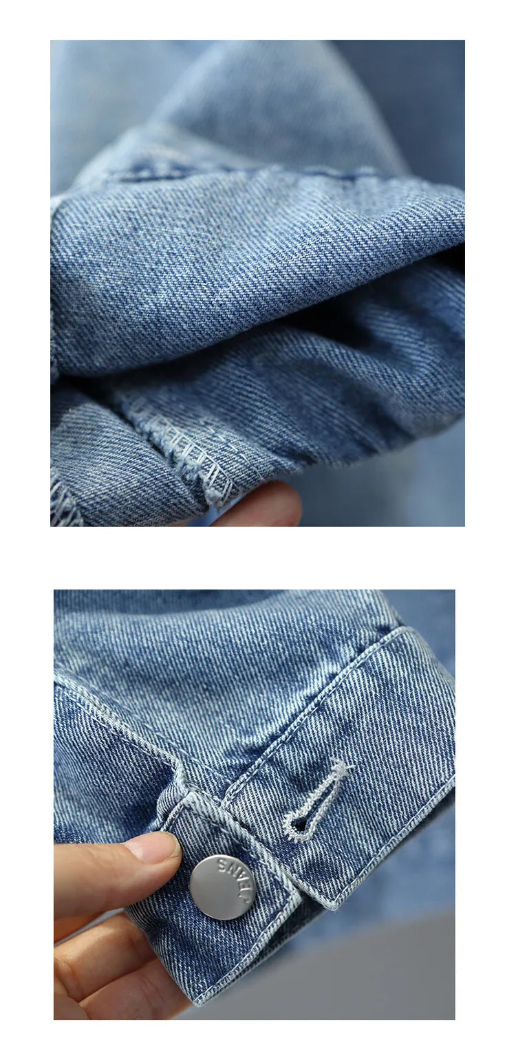 Teen Girls Pearl Denim Jacket – Bow Knot Fashion Coat for Spring & Autumn