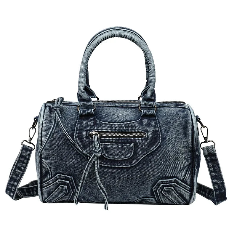 Women’s Denim Shoulder Bag – Large Capacity Crossbody Tote