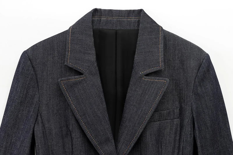 Women’s Denim Blazer – Fitted Office Jacket