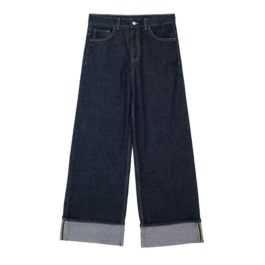 Women’s Denim Jacket & Wide-Leg Jeans Set – High Street Style