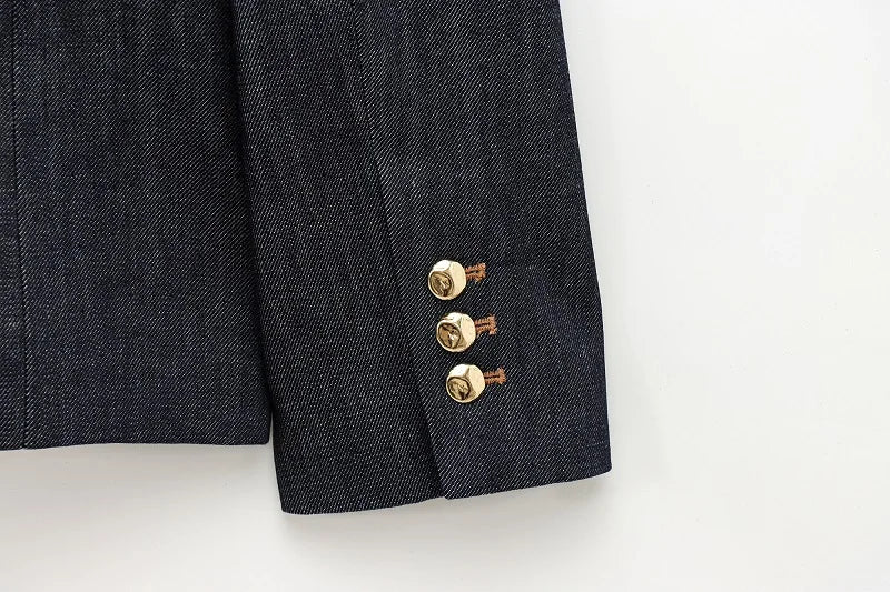 Women’s Denim Blazer – Fitted Office Jacket