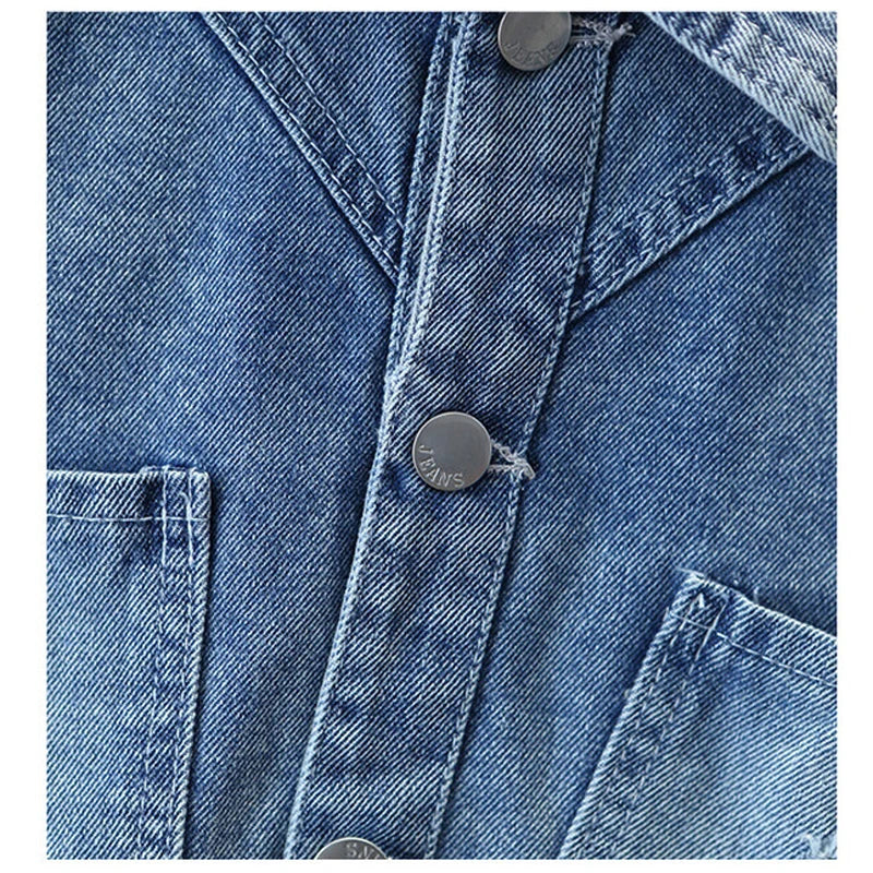 Teen Girls Pearl Denim Jacket – Bow Knot Fashion Coat for Spring & Autumn