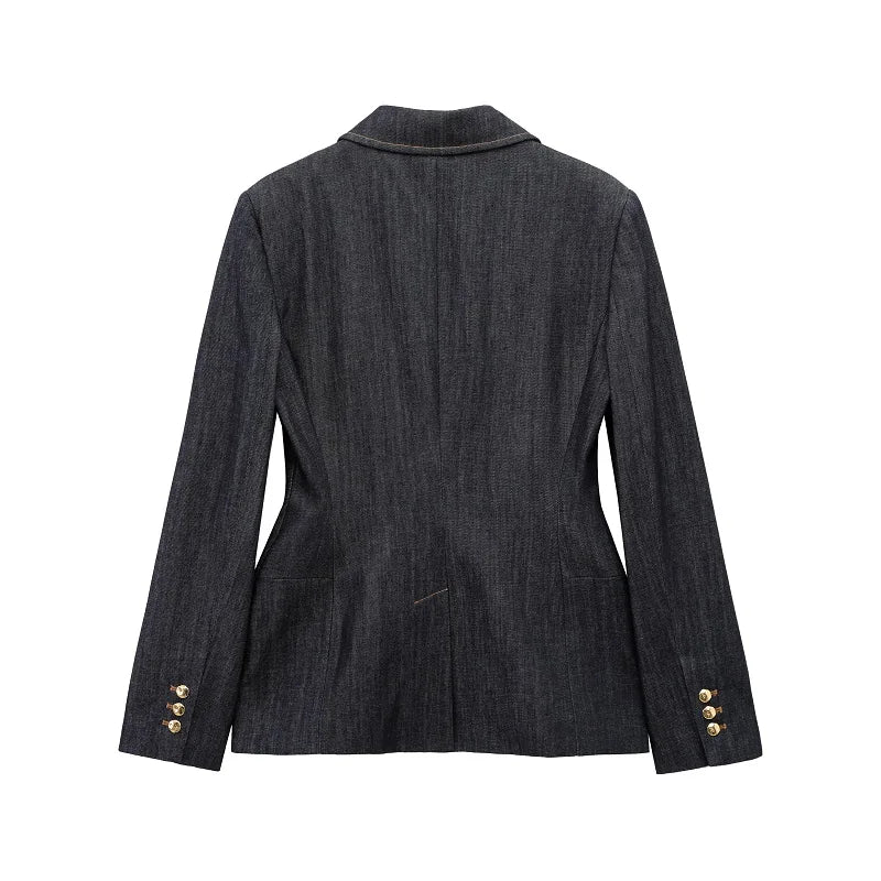 Women’s Denim Blazer – Fitted Office Jacket