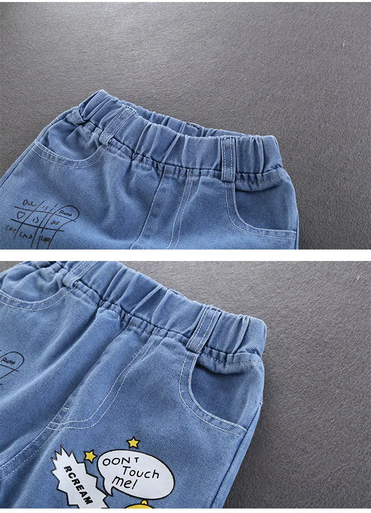 Boys Cotton Stretch Denim Jeans β Korean Style Ripped Pants