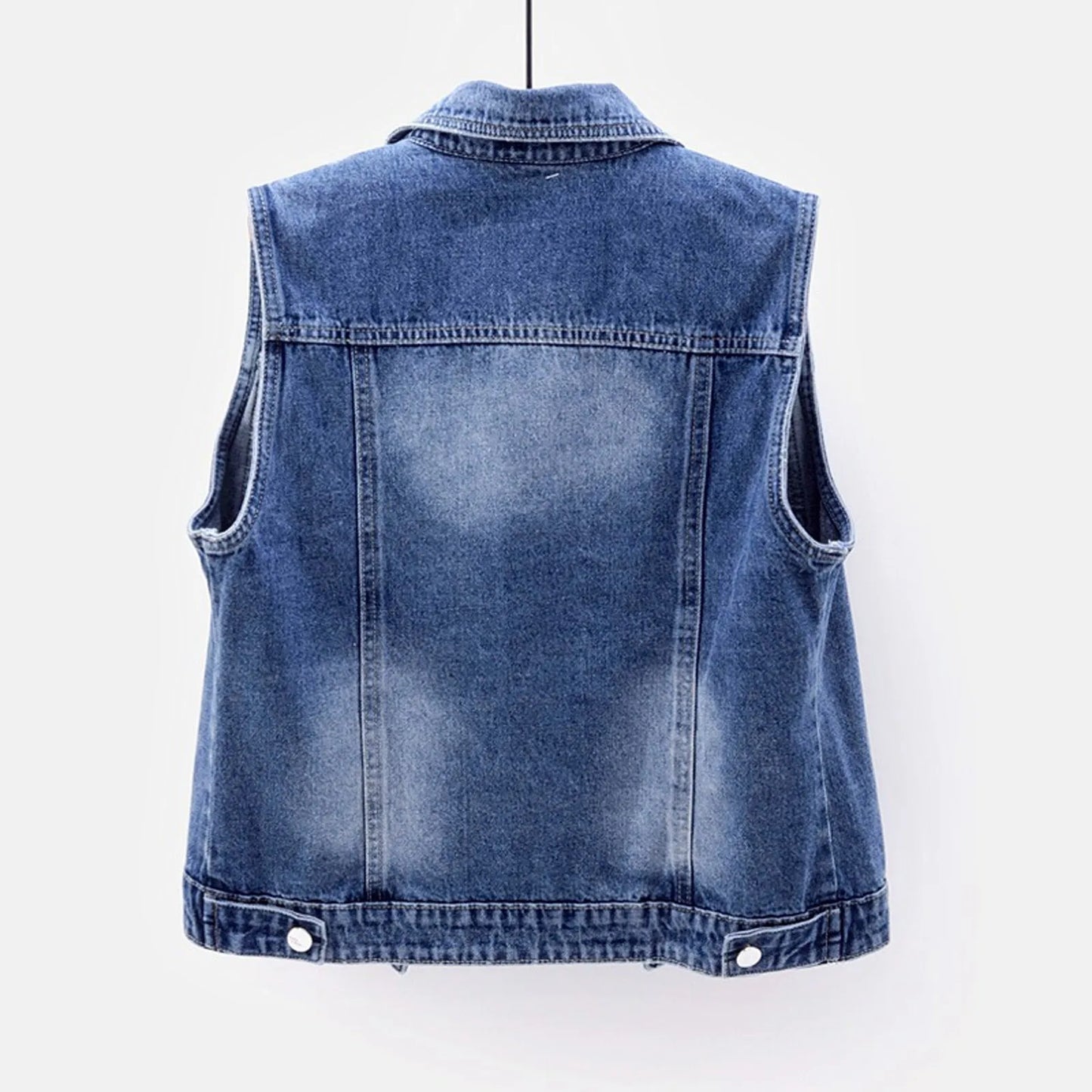 Womenβs Cropped Denim Vest β Slim-Fit Sleeveless Top