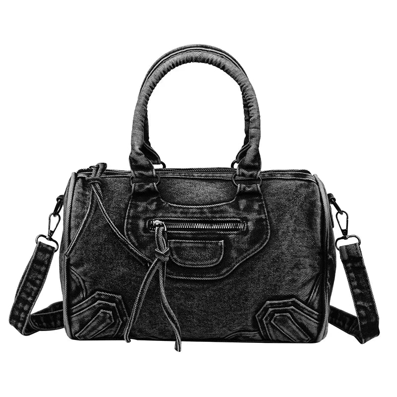 Women’s Denim Shoulder Bag – Large Capacity Crossbody Tote