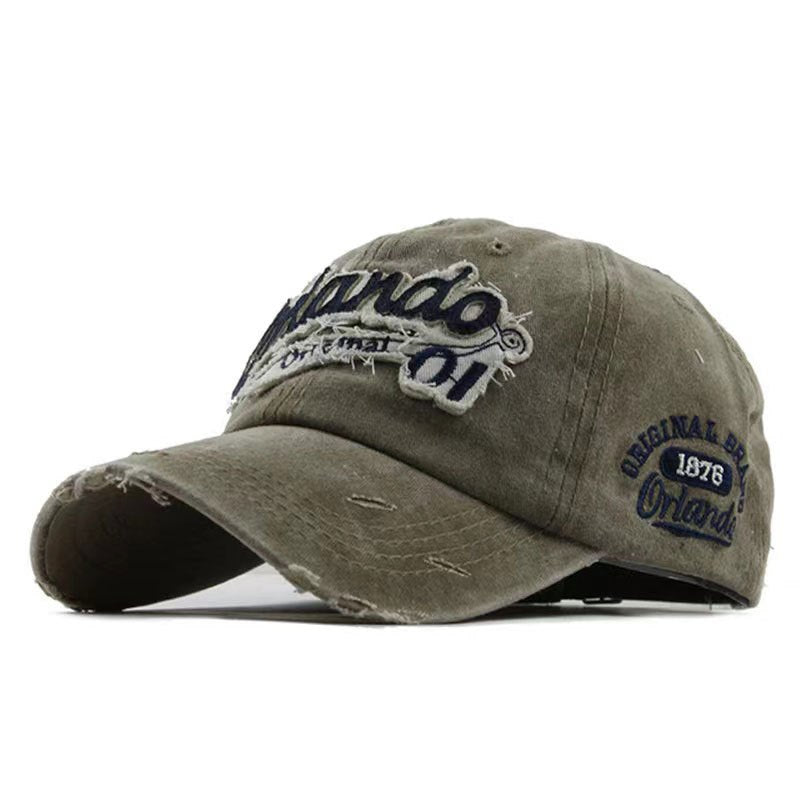 Men’s Distressed Denim Baseball Cap – Adjustable Sun Hat