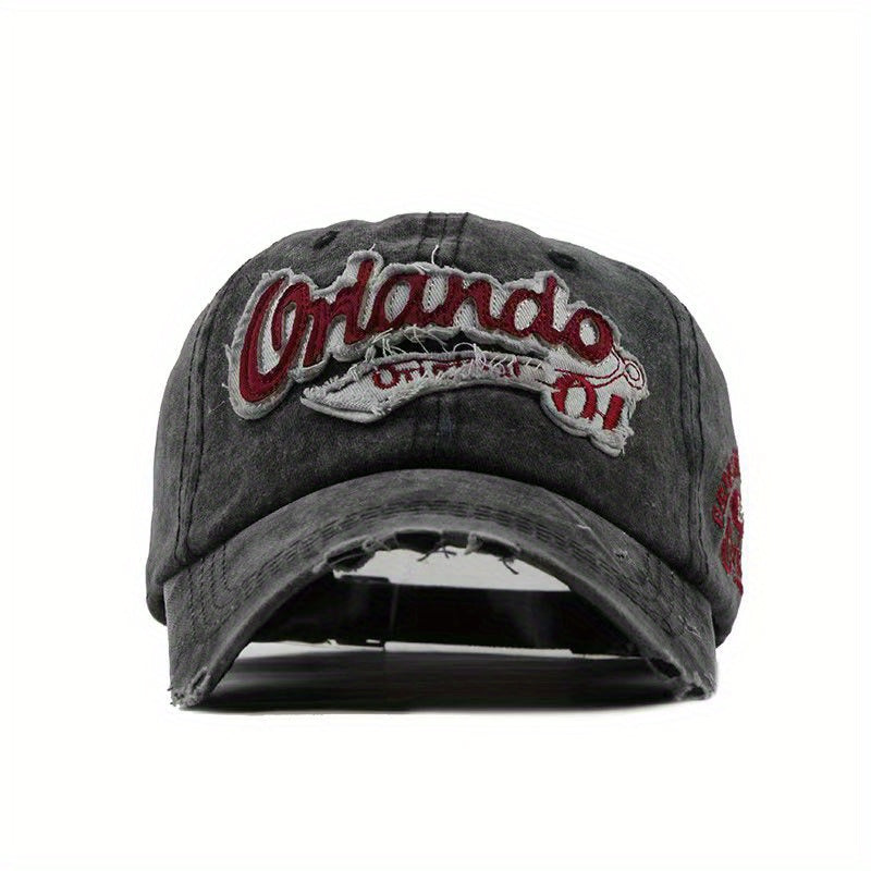 Men’s Distressed Denim Baseball Cap – Adjustable Sun Hat