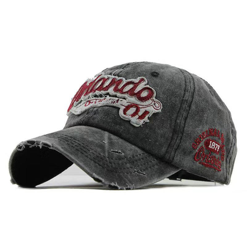 Men’s Distressed Denim Baseball Cap – Adjustable Sun Hat