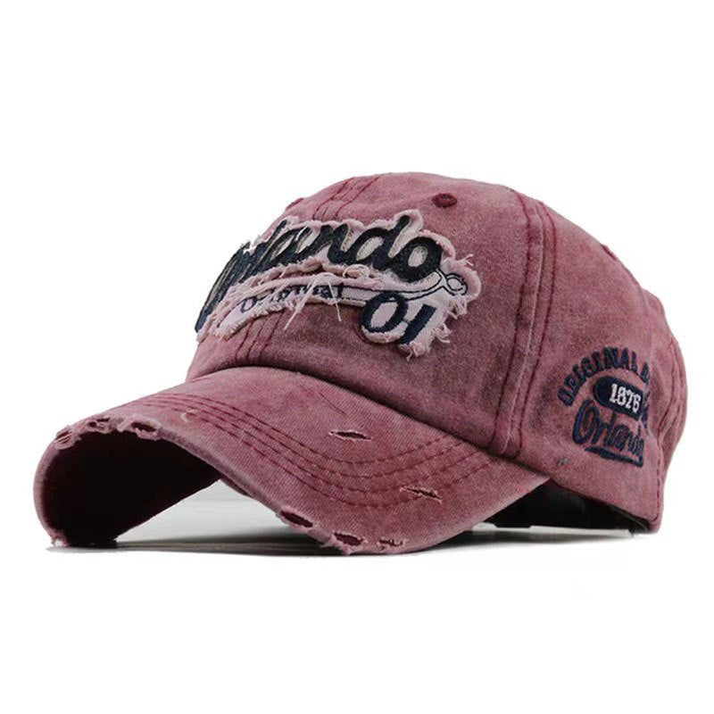 Men’s Distressed Denim Baseball Cap – Adjustable Sun Hat