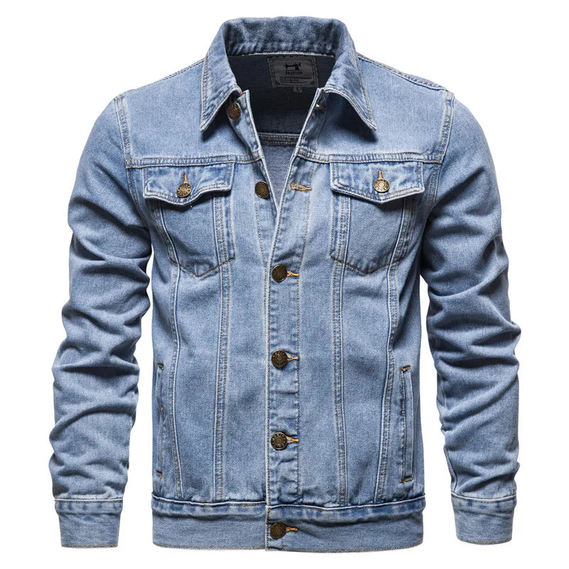 Denim Jacket Men Fashion Motorcycle Jeans Jacket