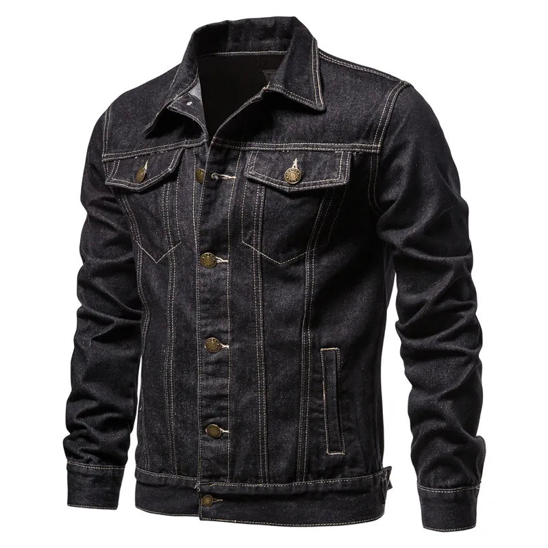 Denim Jacket Men Fashion Motorcycle Jeans Jacket