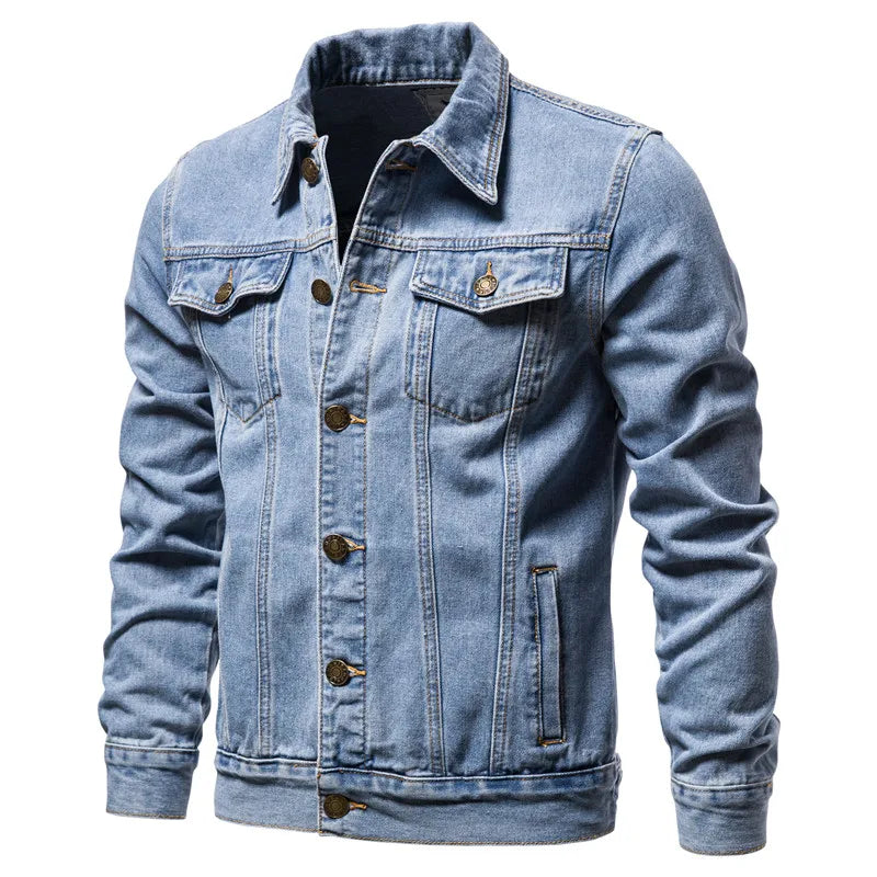 Denim Jacket Men Fashion Motorcycle Jeans Jacket