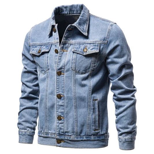 Denim Jacket Men Fashion Motorcycle Jeans Jacket