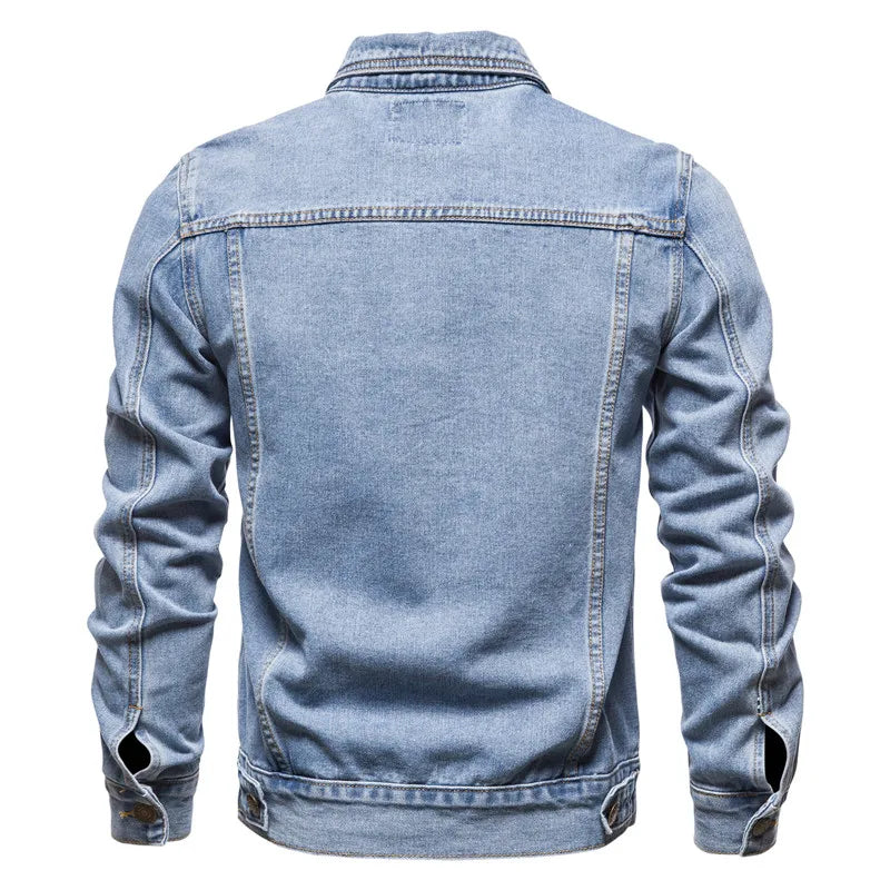 Denim Jacket Men Fashion Motorcycle Jeans Jacket