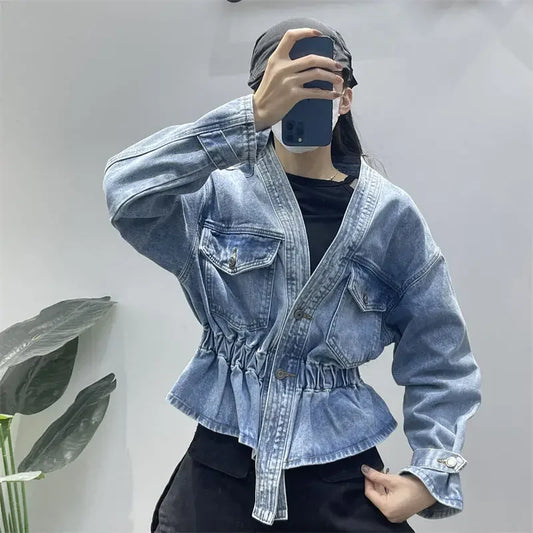 Women’s Slim Denim Jacket – Blue Jean Coat