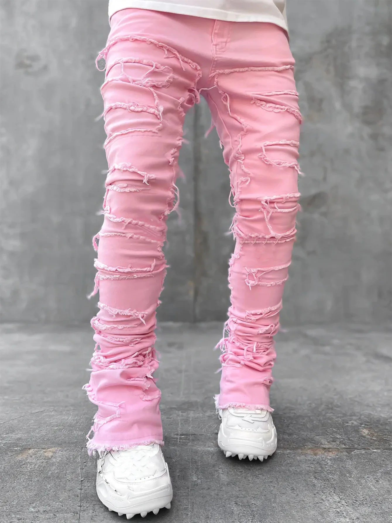 Men’s Stacked Ripped Slim Jeans