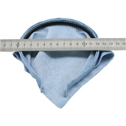 Girls & Women Linen Denim Bow Headband – Long Tail Hair Accessory