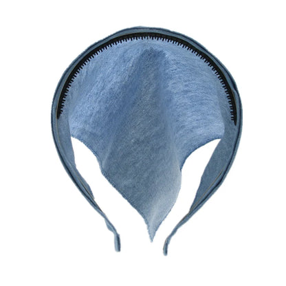 Girls & Women Linen Denim Bow Headband – Long Tail Hair Accessory