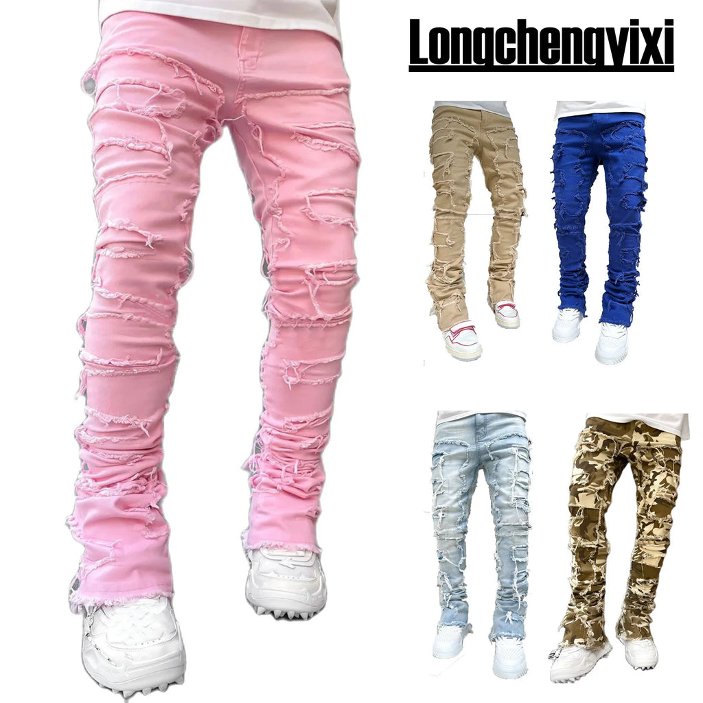 Men’s Stacked Ripped Slim Jeans