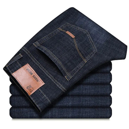 2025 Men’s Business Denim Jeans – Slim Straight Casual Trousers