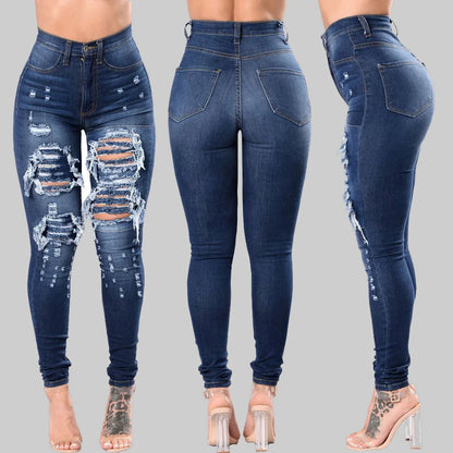 Women’s High Waist Ripped Skinny Jeans – 2025 Designer Denim
