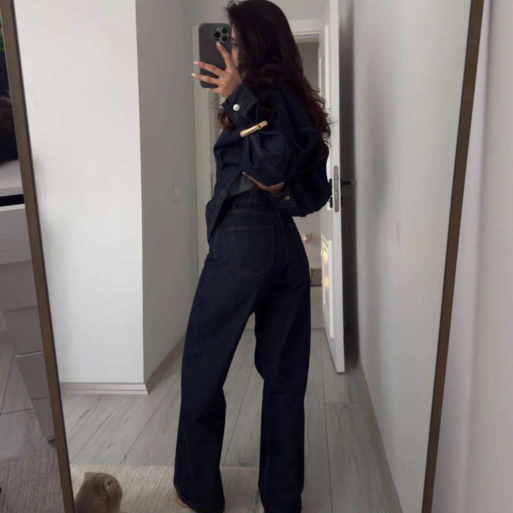 Oversized Denim Jacket & Pants Set