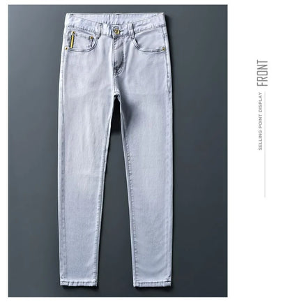 Men’s Summer Straight Denim Jeans – High-Quality Stretch Trousers