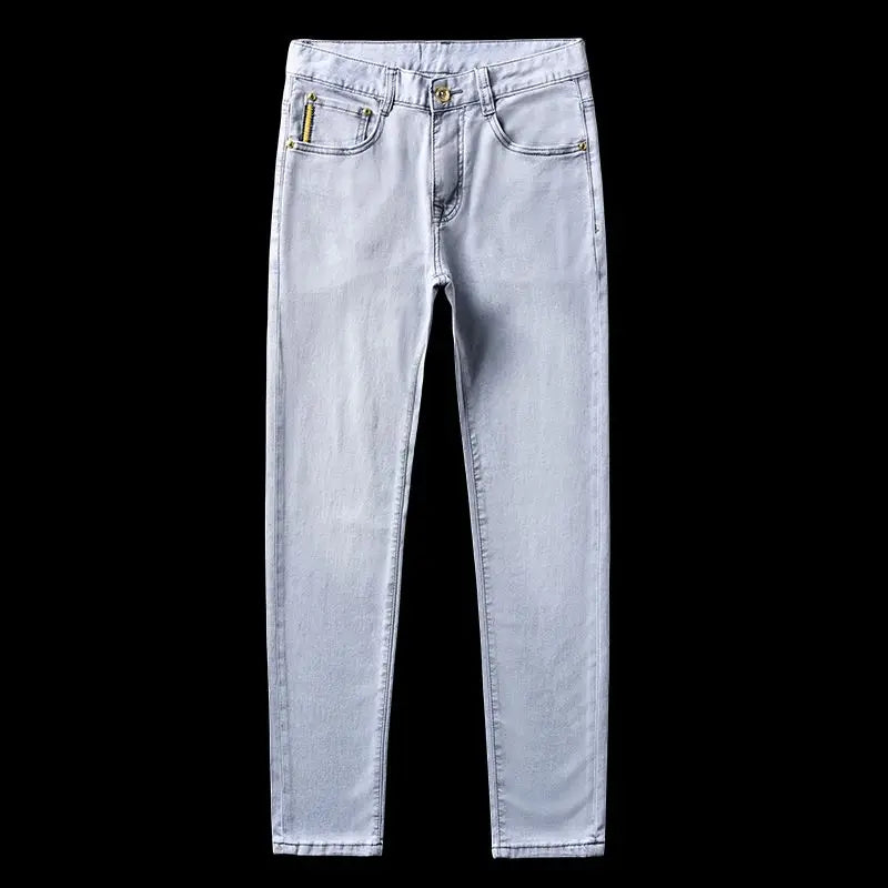 Men’s Summer Straight Denim Jeans – High-Quality Stretch Trousers
