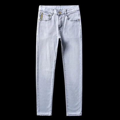 Men’s Summer Straight Denim Jeans – High-Quality Stretch Trousers