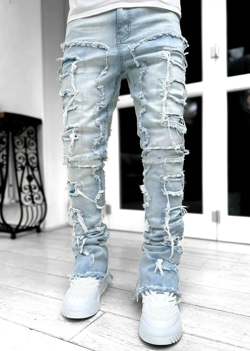 Men’s Stacked Ripped Slim Jeans