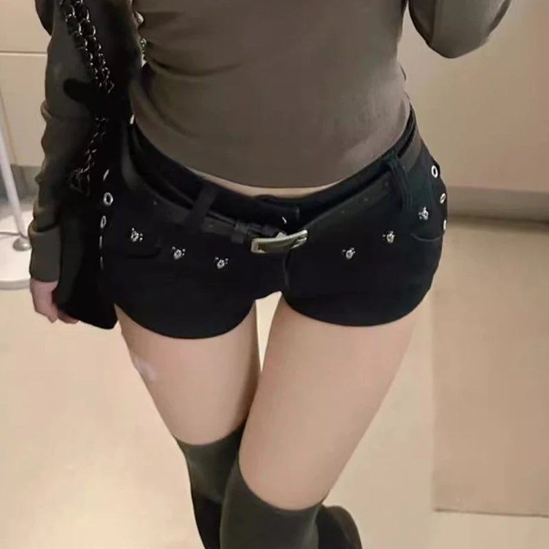 Low Waist Y2K Denim Shorts