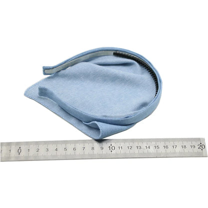 Girls & Women Linen Denim Bow Headband – Long Tail Hair Accessory