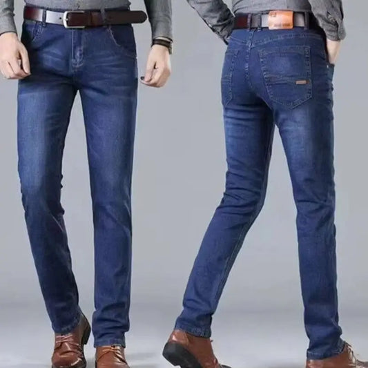 Men’s Classic Slim Jeans – Casual Stretch Denim Pants