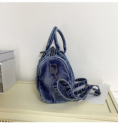 Women’s Denim Shoulder Bag – Large Capacity Crossbody Tote