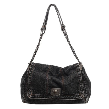 Denim Chain Crossbody Bag – Trendy All-Match Shoulder Tote for Women