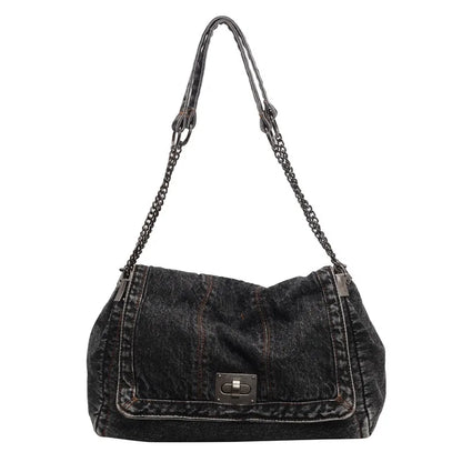 Denim Chain Crossbody Bag – Trendy All-Match Shoulder Tote for Women