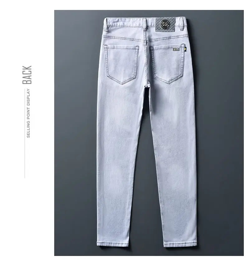 Men’s Summer Straight Denim Jeans – High-Quality Stretch Trousers