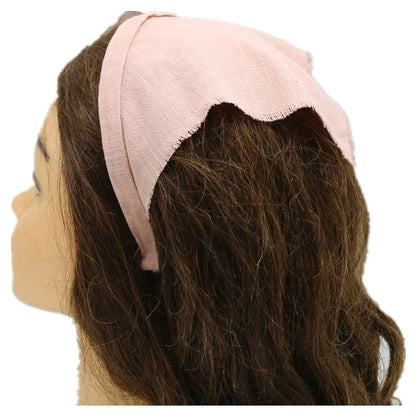 Girls & Women Linen Denim Bow Headband – Long Tail Hair Accessory