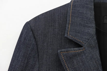 Women’s Denim Blazer – Fitted Office Jacket