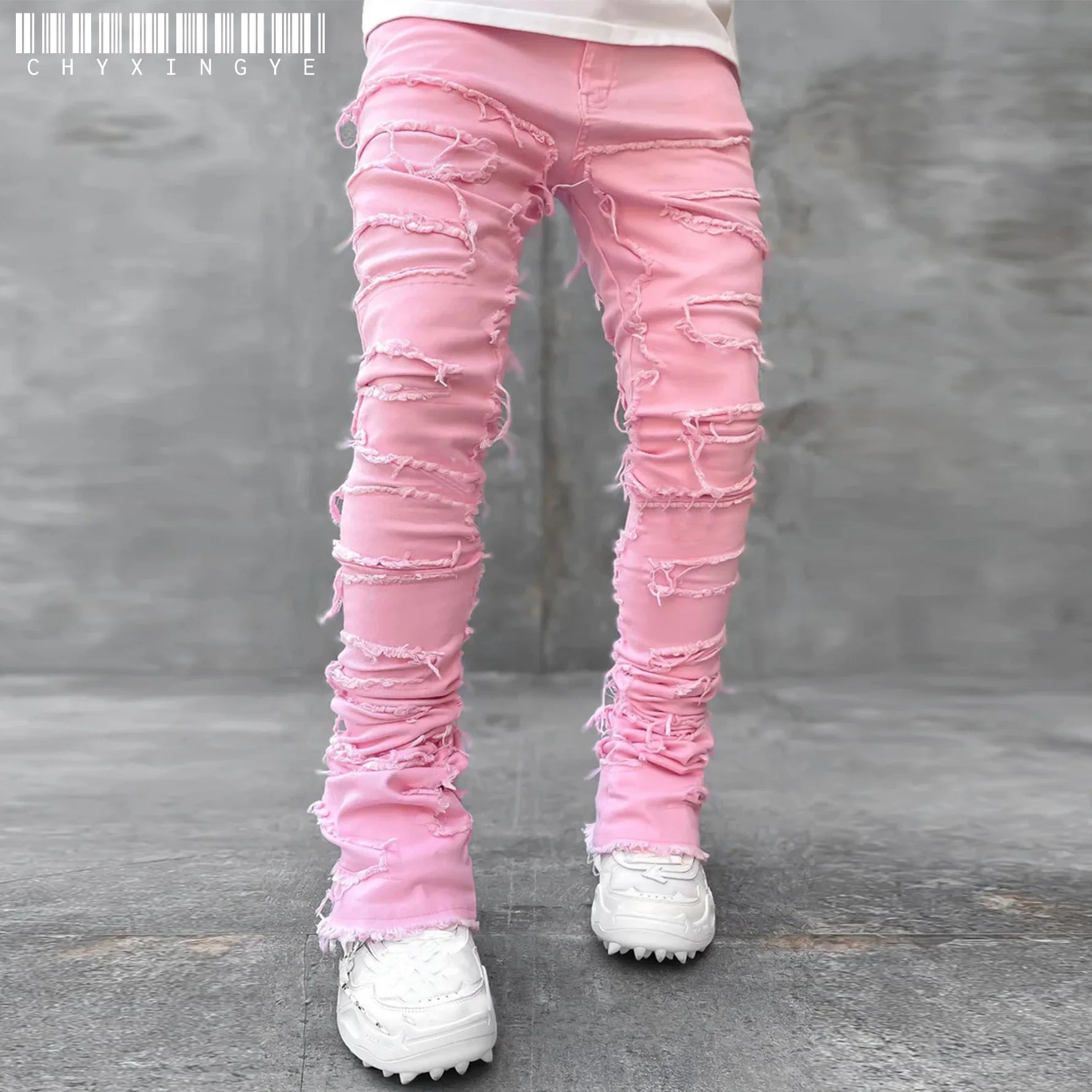 Men’s Stacked Ripped Slim Jeans