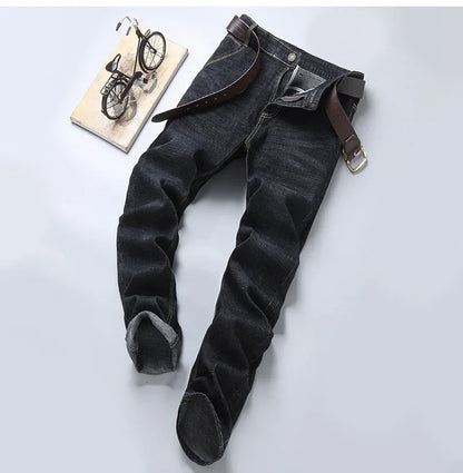 Men’s Classic Slim Jeans – Casual Stretch Denim Pants