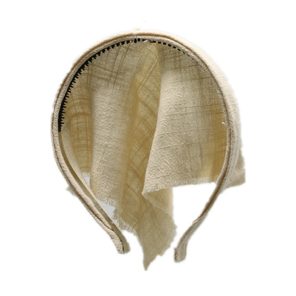 Girls & Women Linen Denim Bow Headband – Long Tail Hair Accessory