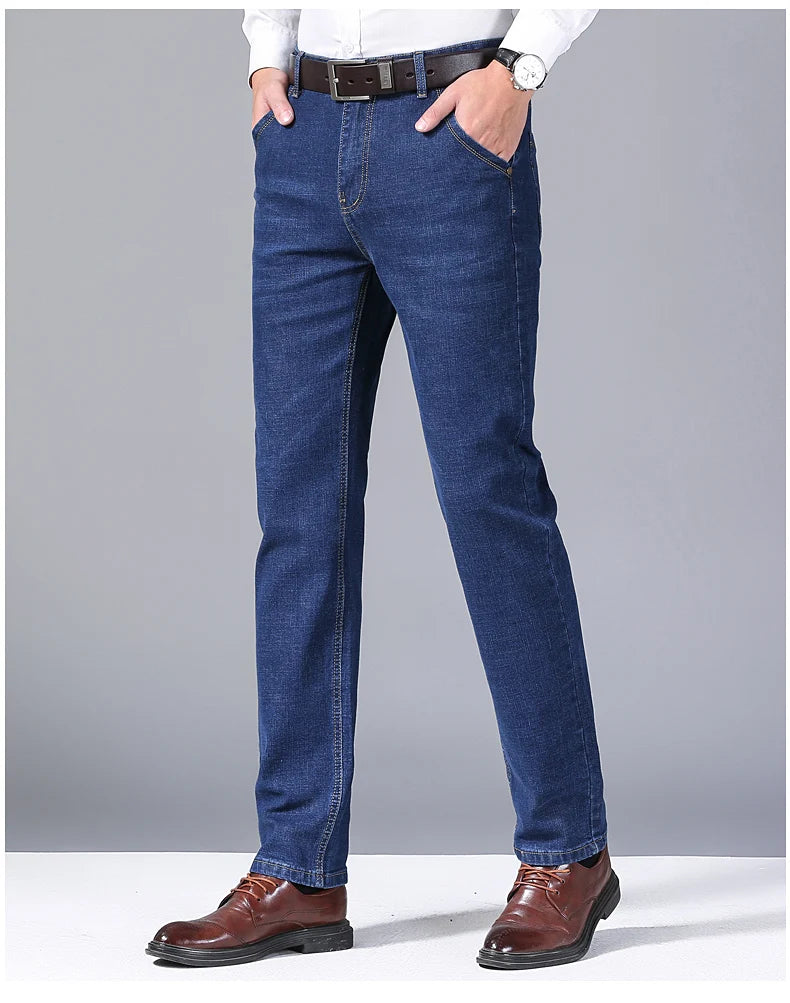 Men’s Classic Slim Jeans – Casual Stretch Denim Pants