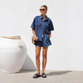 Women’s Denim Top & Shorts Set