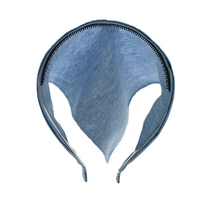 Girls & Women Linen Denim Bow Headband – Long Tail Hair Accessory